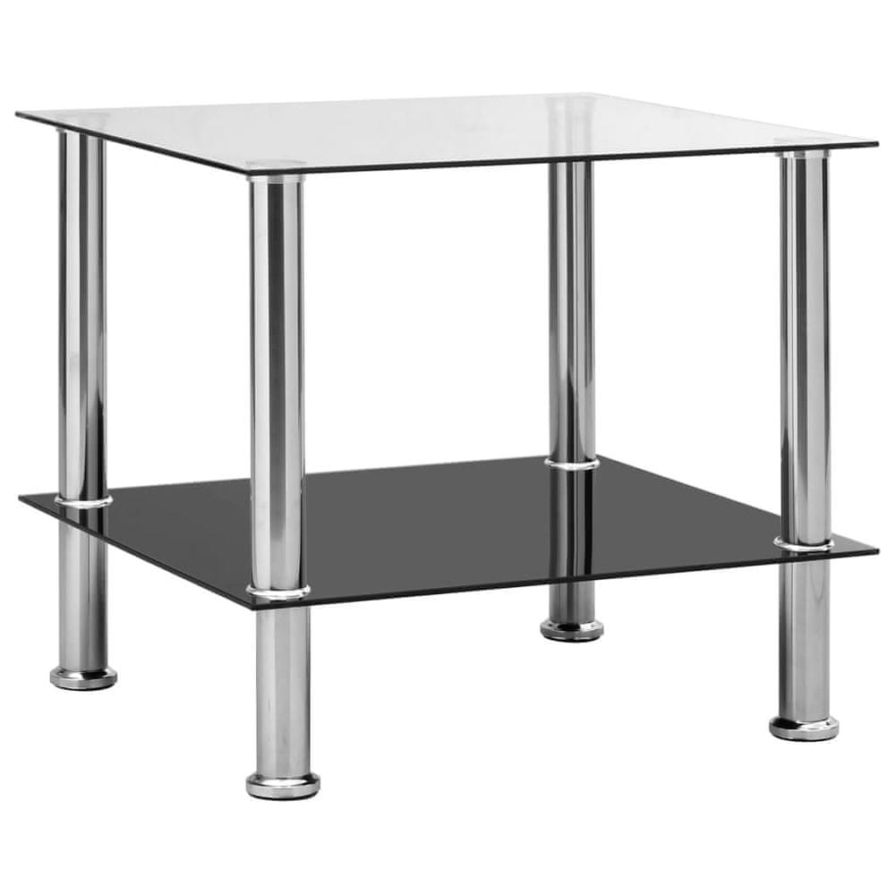 Vidaxl Bočný stôl priehľadný 45x50x45 cm tvrdené sklo